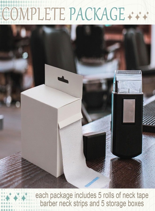 مارسبارك، ٥ لفات من شرائط ورقية للرقبة مع موزع معلق، لوازم حلاقة احترافية، شريط ورقي مطاطي للرقبة، أداة ملحقة لتصفيف الشعر في صالونات الحلاقة - Image 3